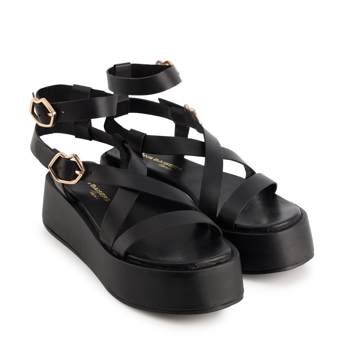 Sandales En Cuir Attilia Cuir noir, BONS BAISERS