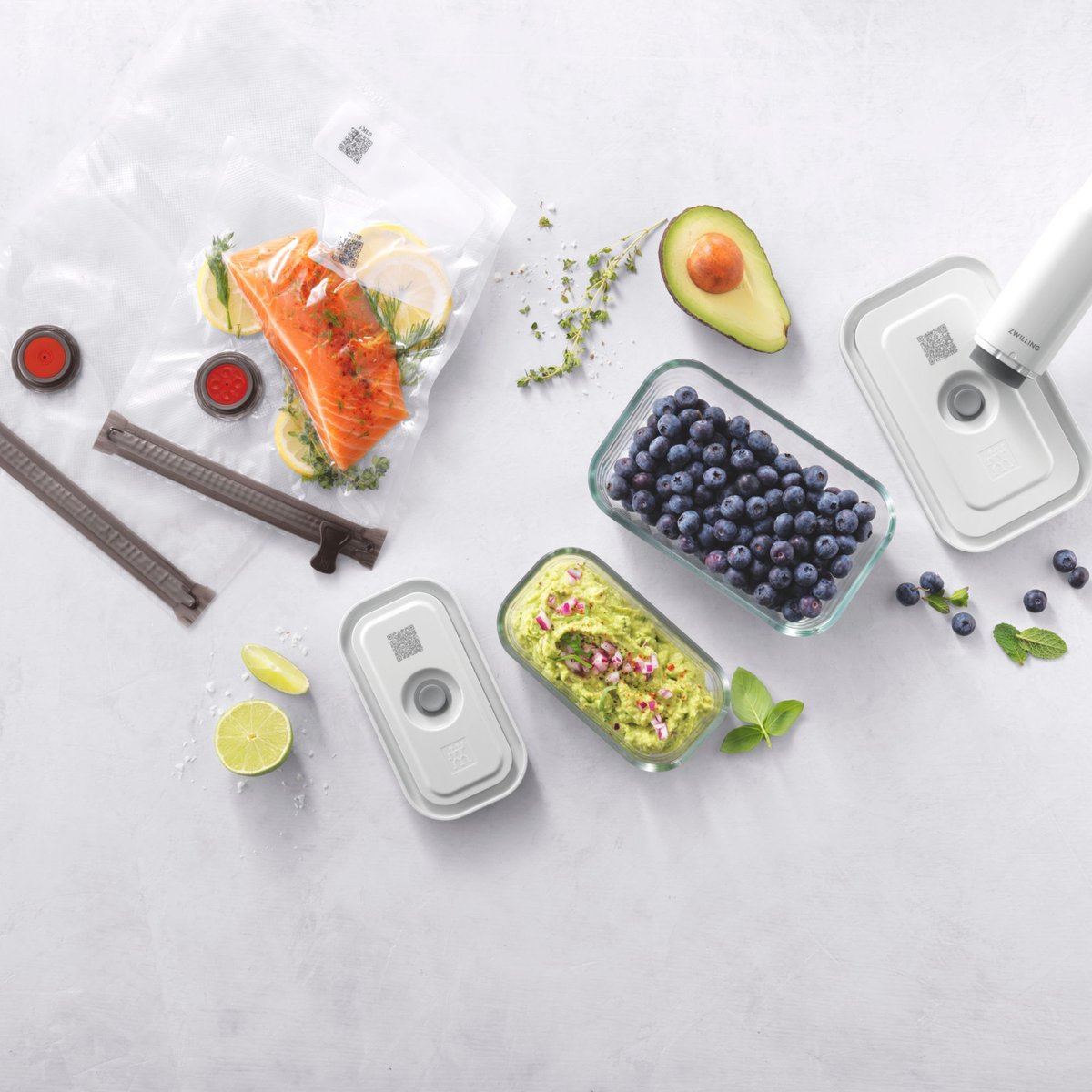 Kit de démarrage sous vide, Verre / S/M, 7-pcs, Blanc blanc, ZWILLING
