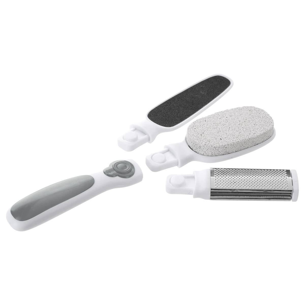 Brosse pédicure 3 têtes avec manche grey, 5FIVE SIMPLY SMART