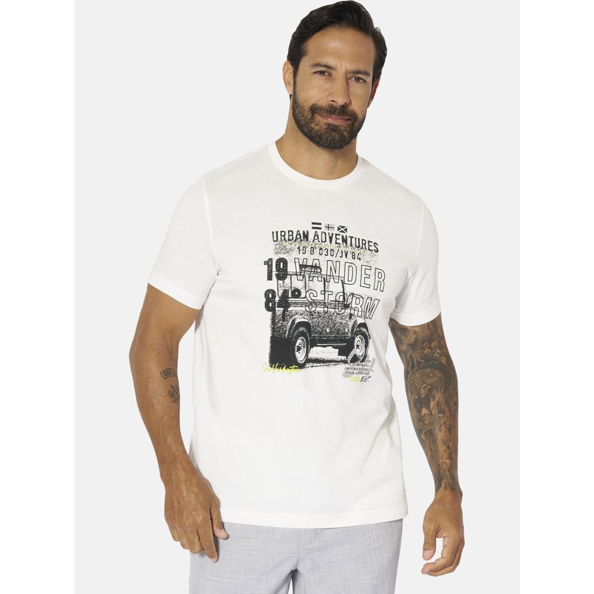 Lot de 2 T-shirts ATLE blanc noir, JAN VANDERSTORM