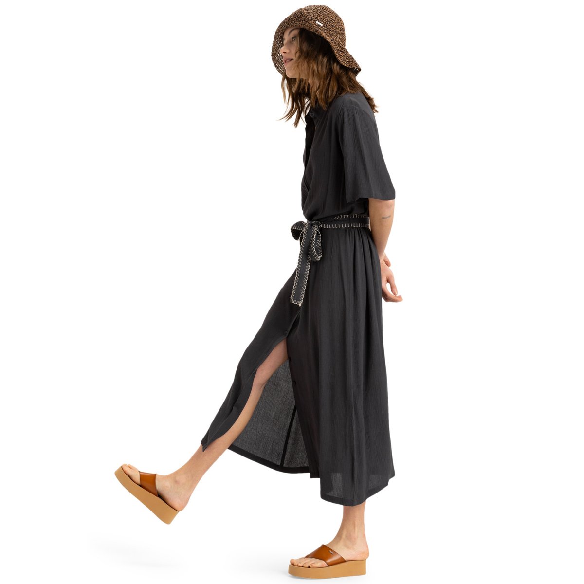 Robe midi ISLAND ESCAPE. noir phantom, ROXY