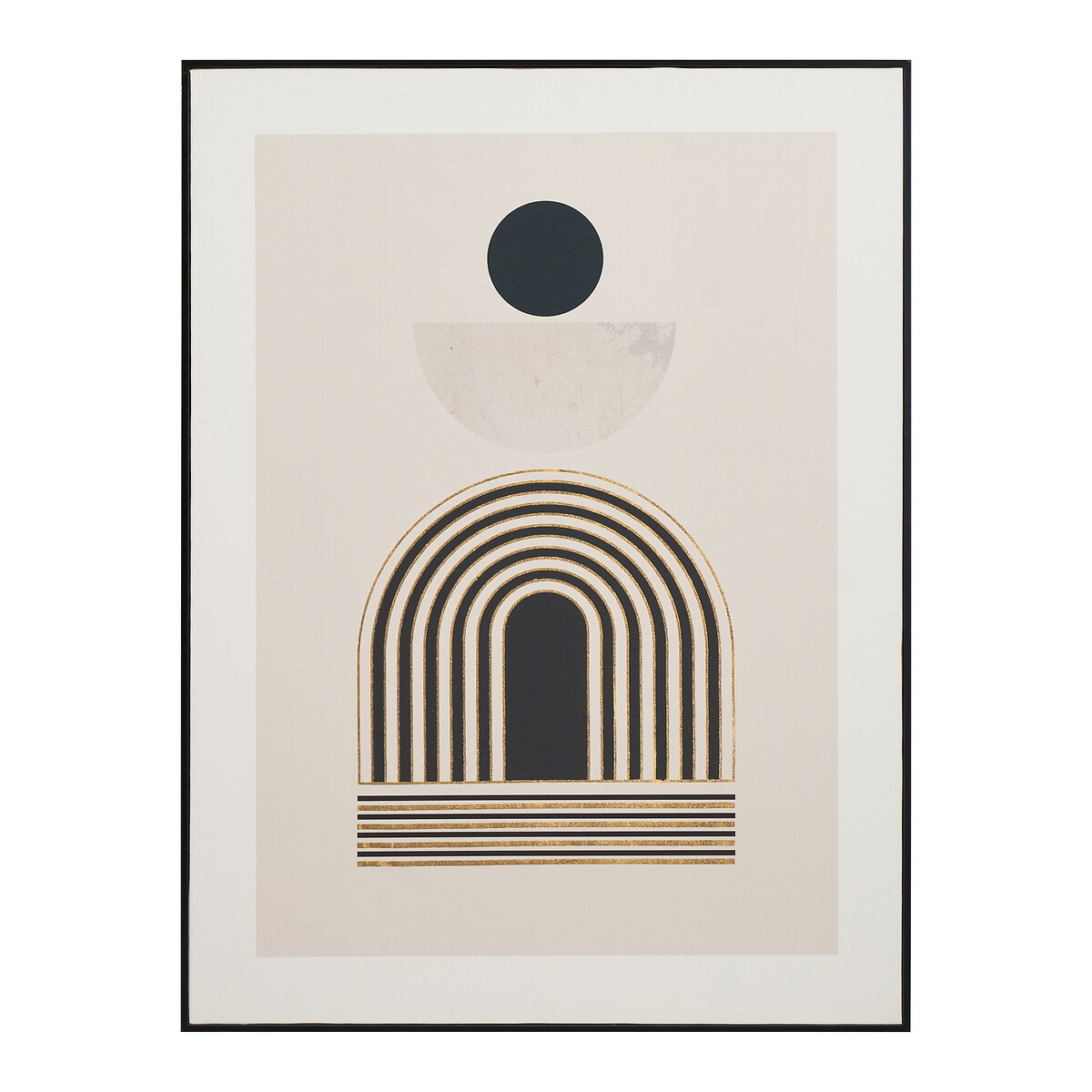 60x80cm Art Deco Print with Black Frame black/white/gold-coloured, ÉDITÉ
