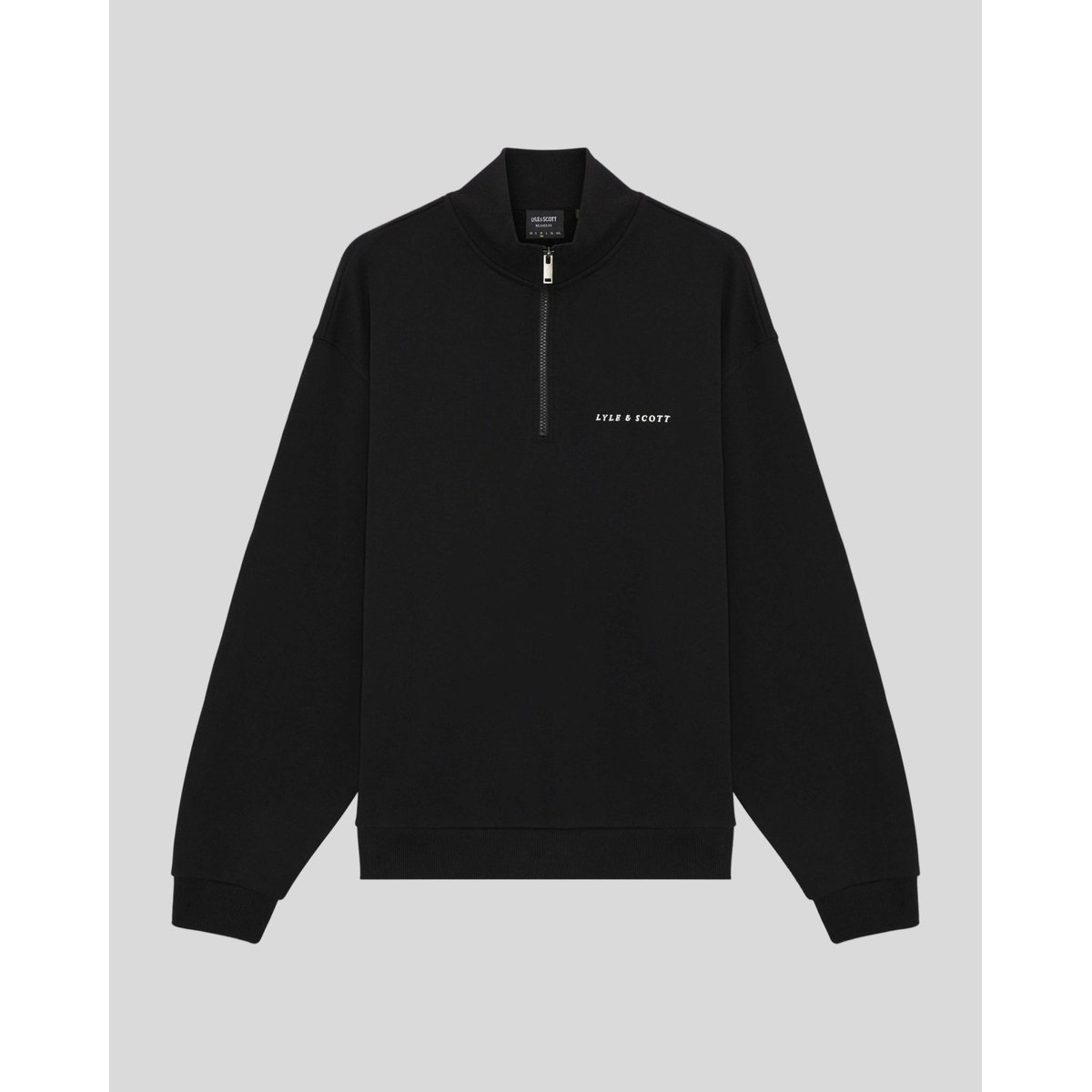 Sweat-shirt camionneur épais script zippé noir jais, LYLE & SCOTT