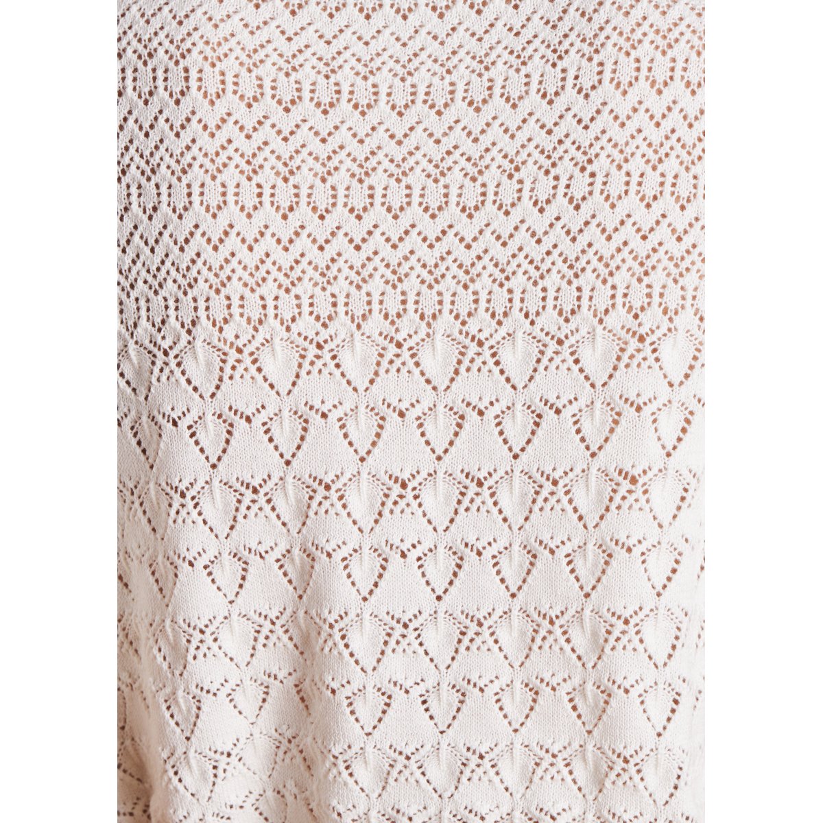 Pull manches courtes en maille pointelle ecru, LA FEE MARABOUTEE