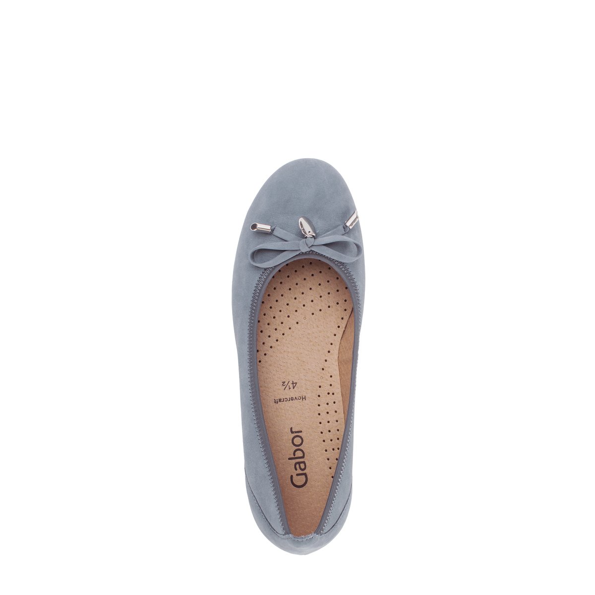 Ballerines en cuir à talon décroché bleu, GABOR