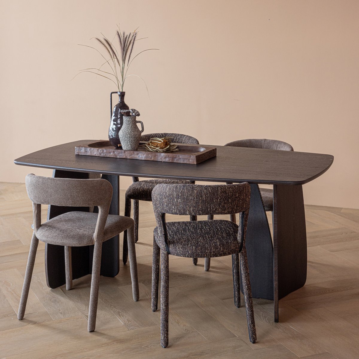Table à manger en bois de chêne VEERE marron, WOOOD