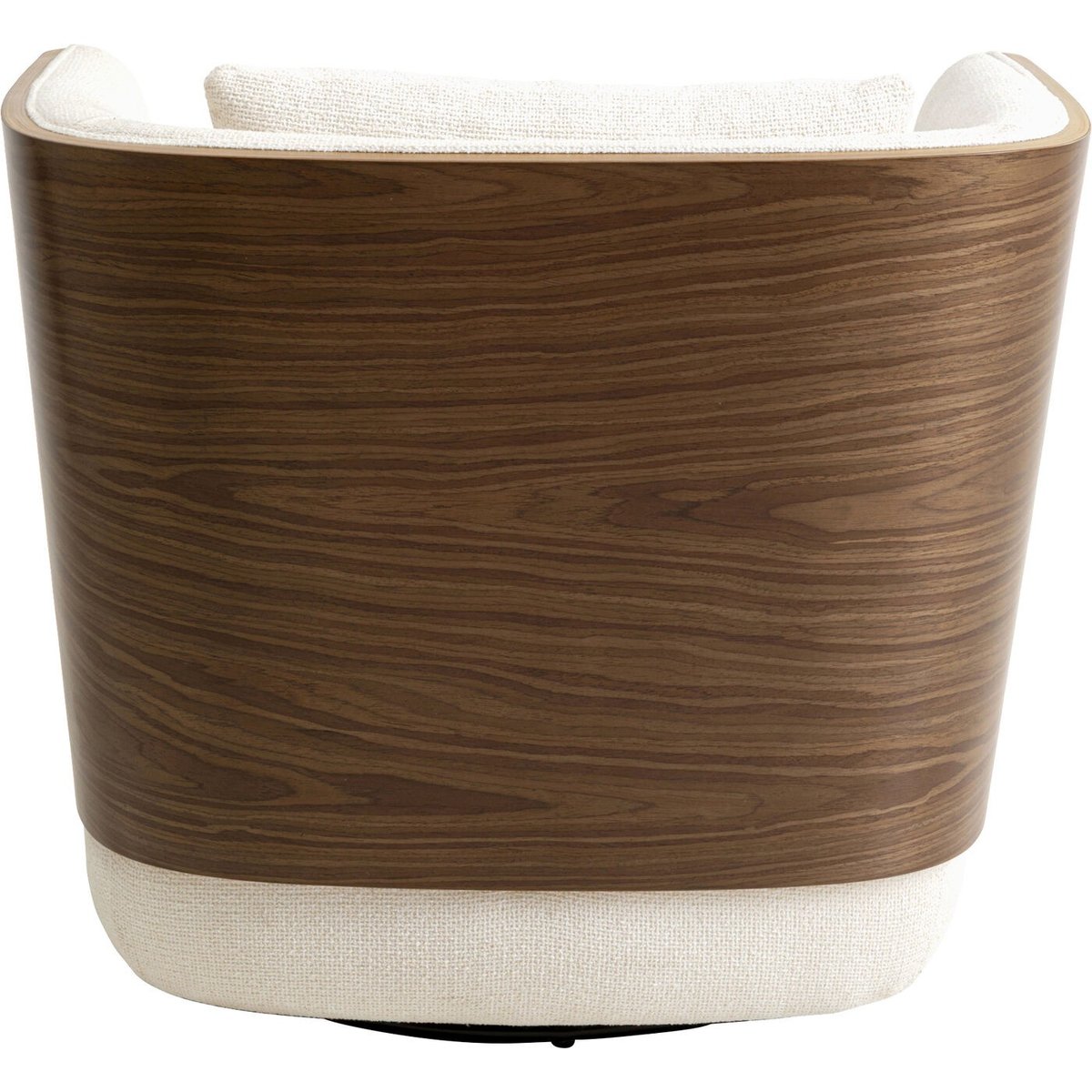 Fauteuil pivotant en polyester tressé et noyer, MARC beige, KARE DESIGN
