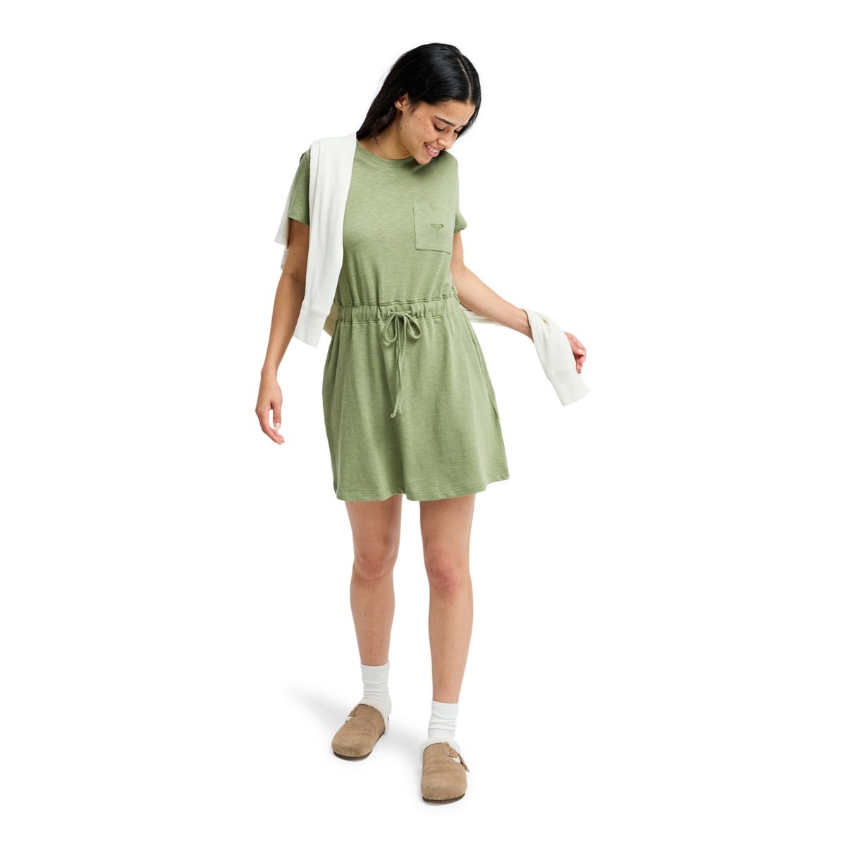 Robe T-shirt nouée SUNNY EXPEDITION SOLID. vert oil green, ROXY