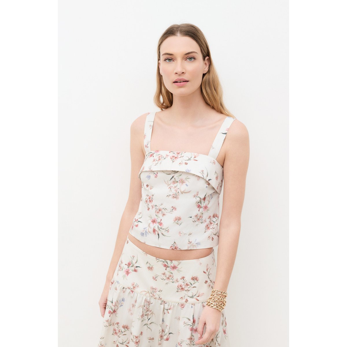 Chemise droite col carré CHEMISE CLYDIA ivoire, CAROLL