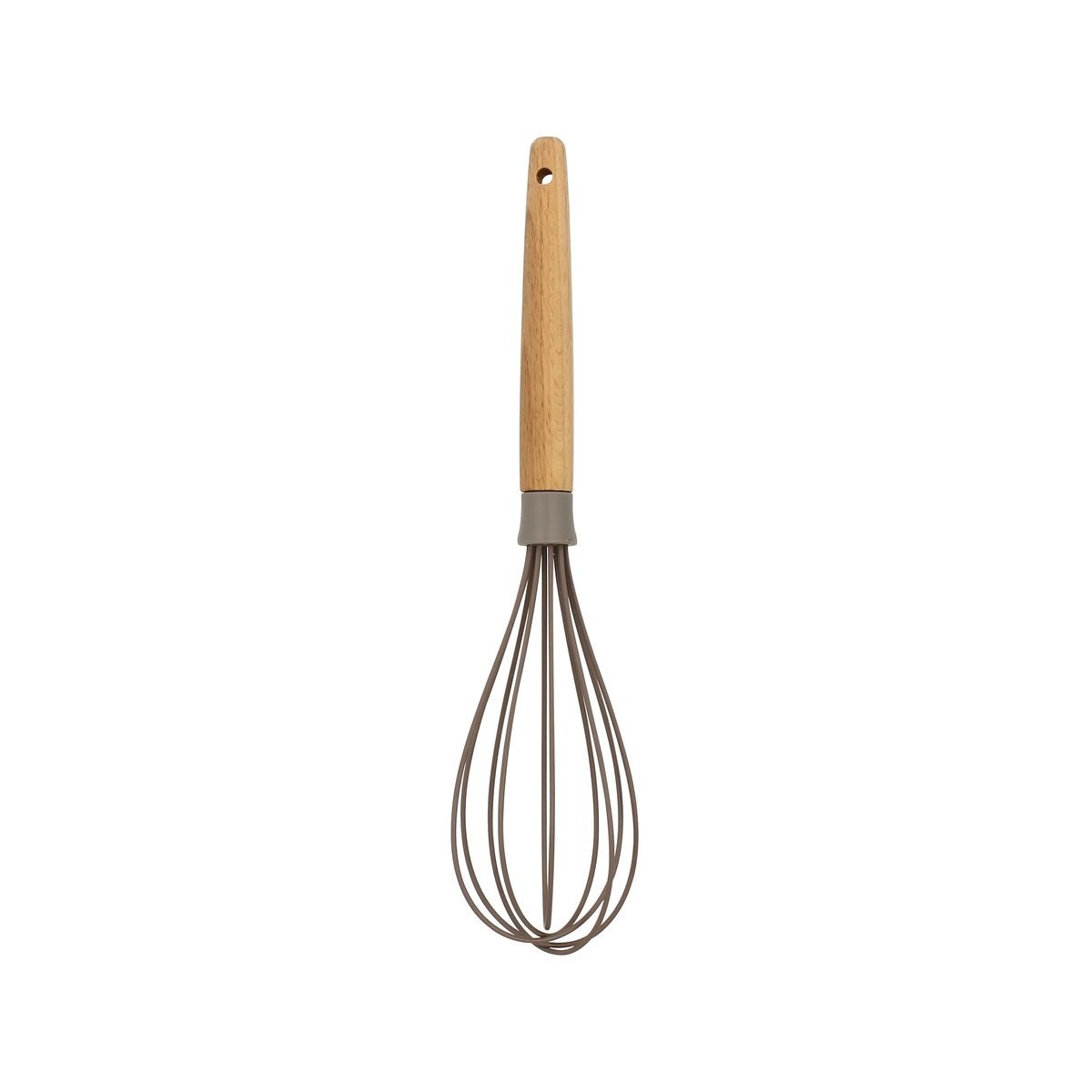 Fouet en silicone et manche en bois, ELIOTT taupe, MENASTYL