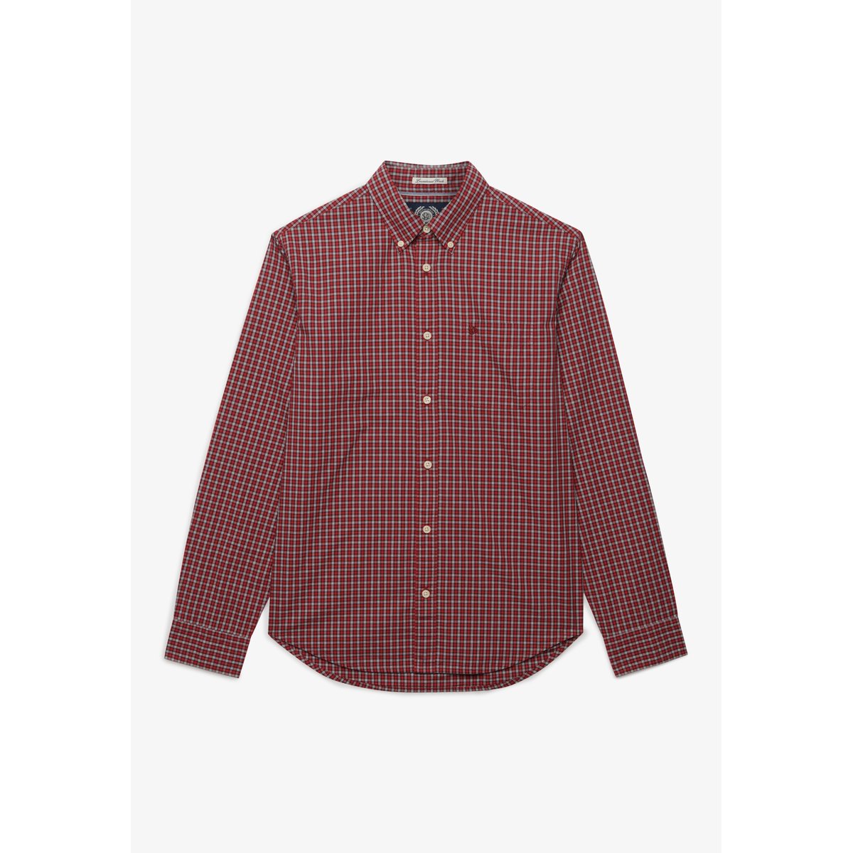 Chemise Preppy Poplin à Manches Longues carreaux rouges glen, SUPERDRY