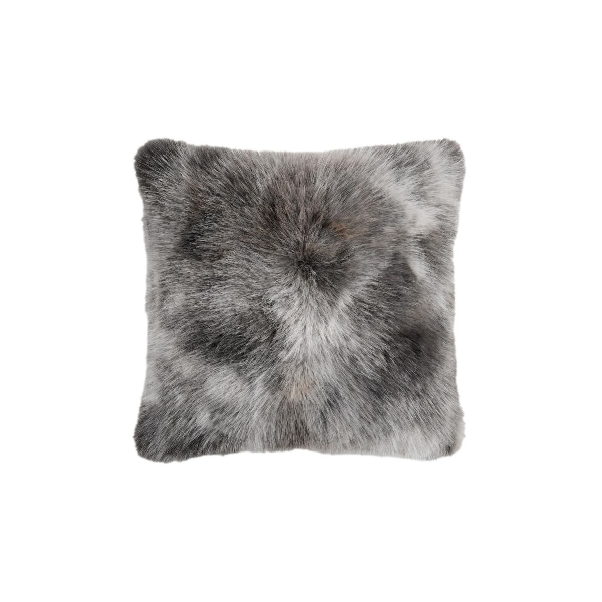Coussin en imitation fourrure lou gris anthracite, NEXT