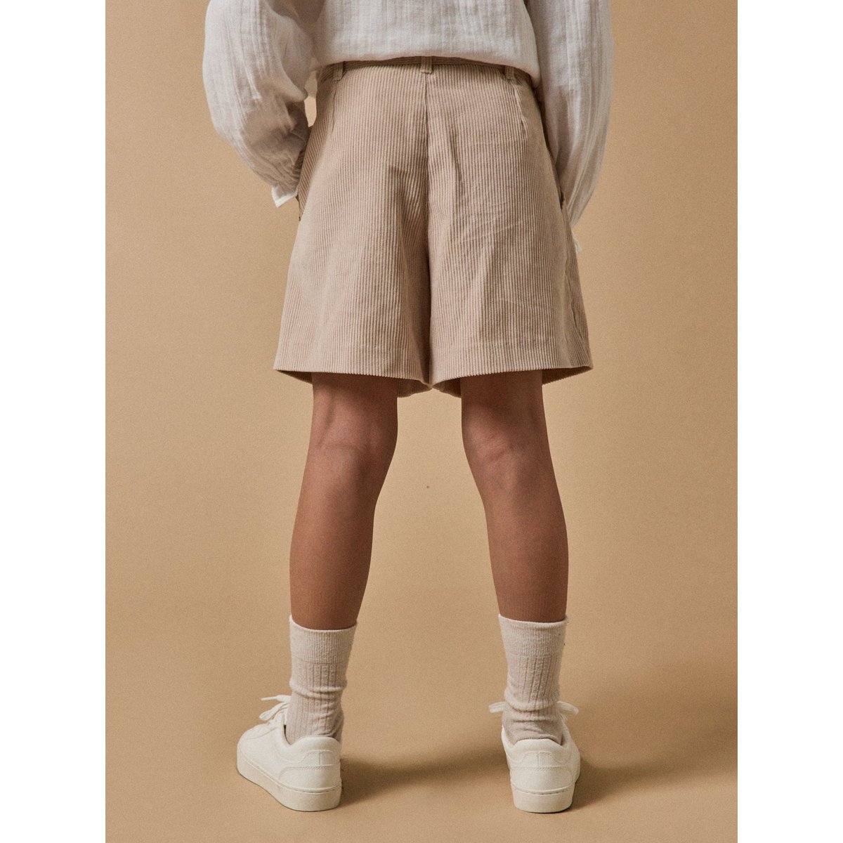 Short velours taille haute beige, CYRILLUS