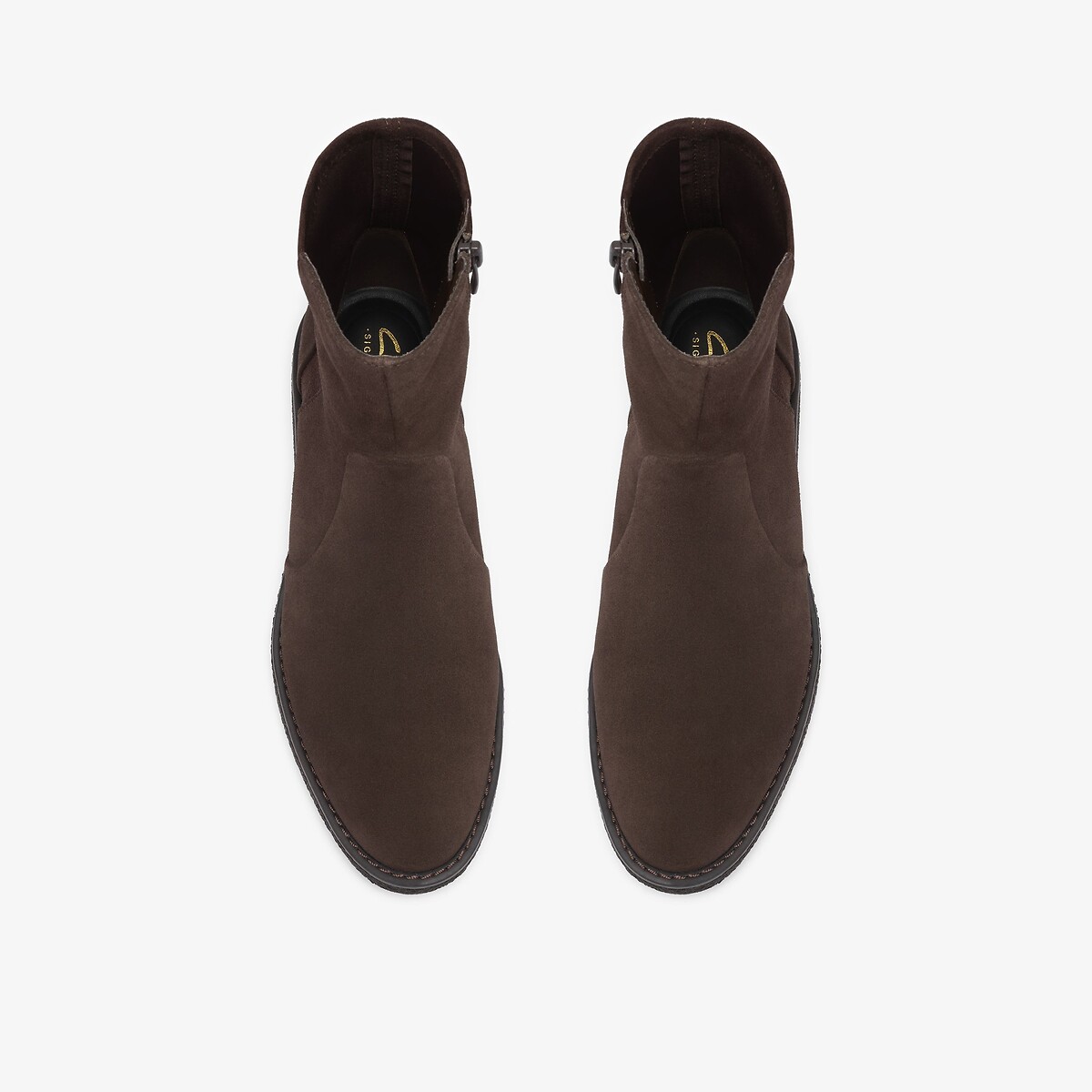 Botines planos de ante, NELLA BAY marrón oscuro, CLARKS