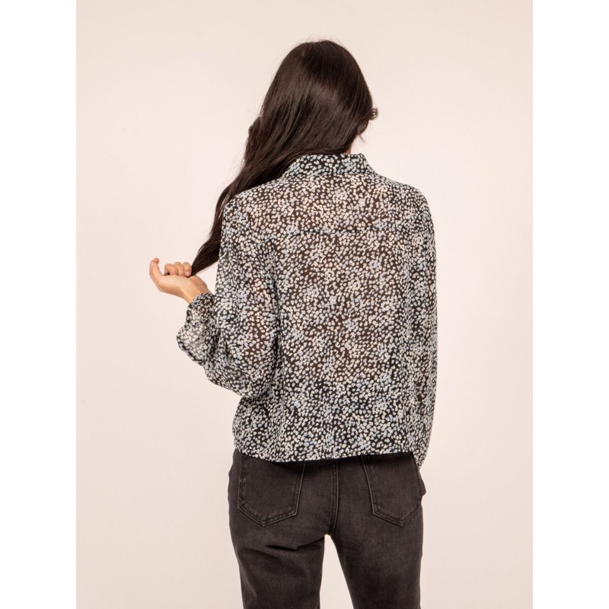 Chemise Motifs Finess bleu, DONA LISA