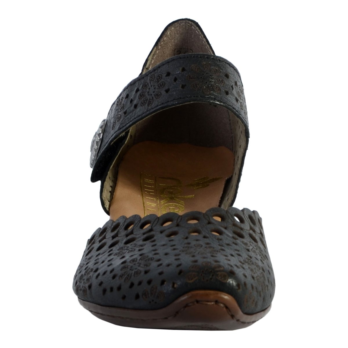 Sandales Cuir Massa noir, RIEKER