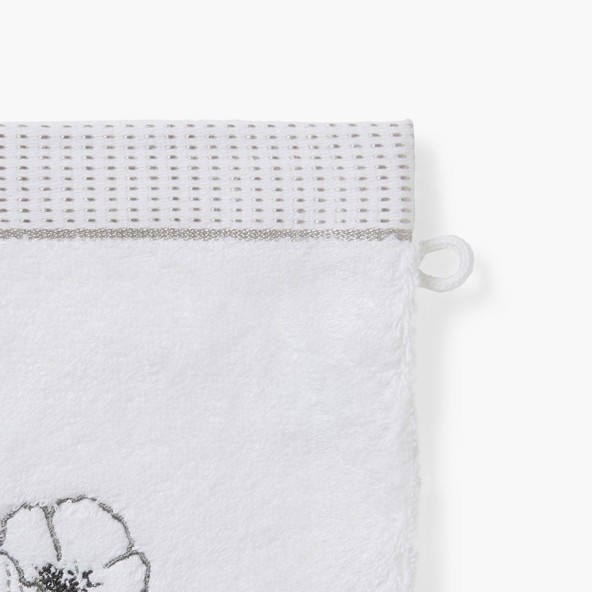 Gant de toilette EPHÉLIA blanc, CARRE BLANC