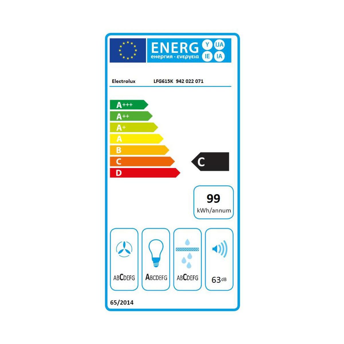 Hotte plafond LFG615K couleur unique, ELECTROLUX