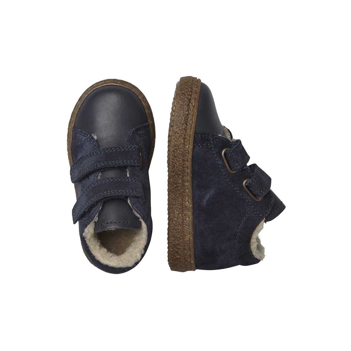 Baskets Doublées En Laine Albus Vl bleu nuit, NATURINO
