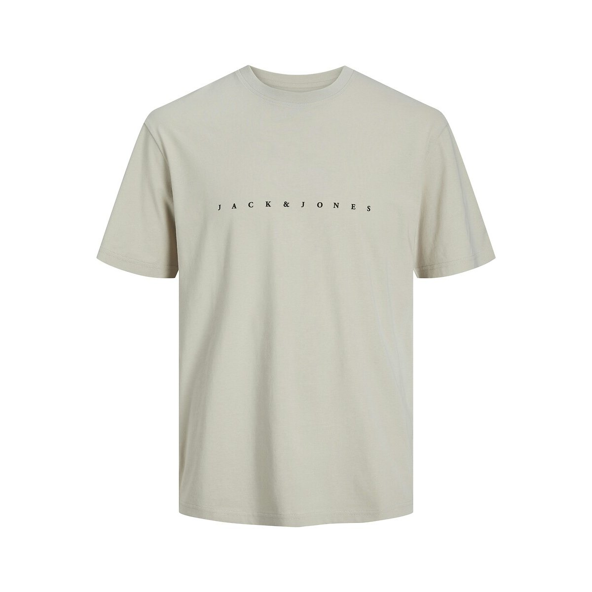 Logo Print Short Sleeve T-Shirt beige, JACK & JONES JUNIOR