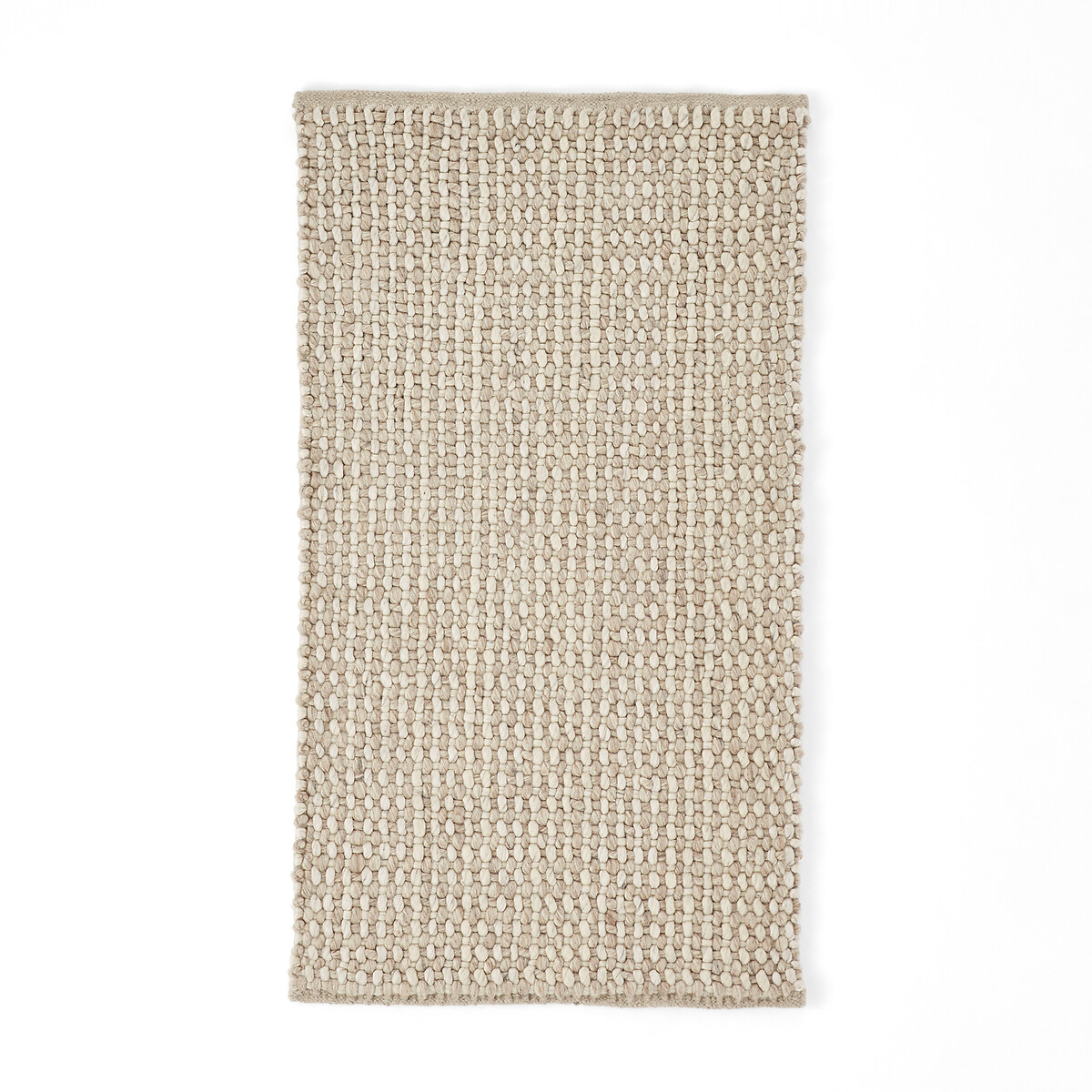 Alfombra de cama de lana gruesa, tejida a mano, Nisha natural jaspeado, AM.PM