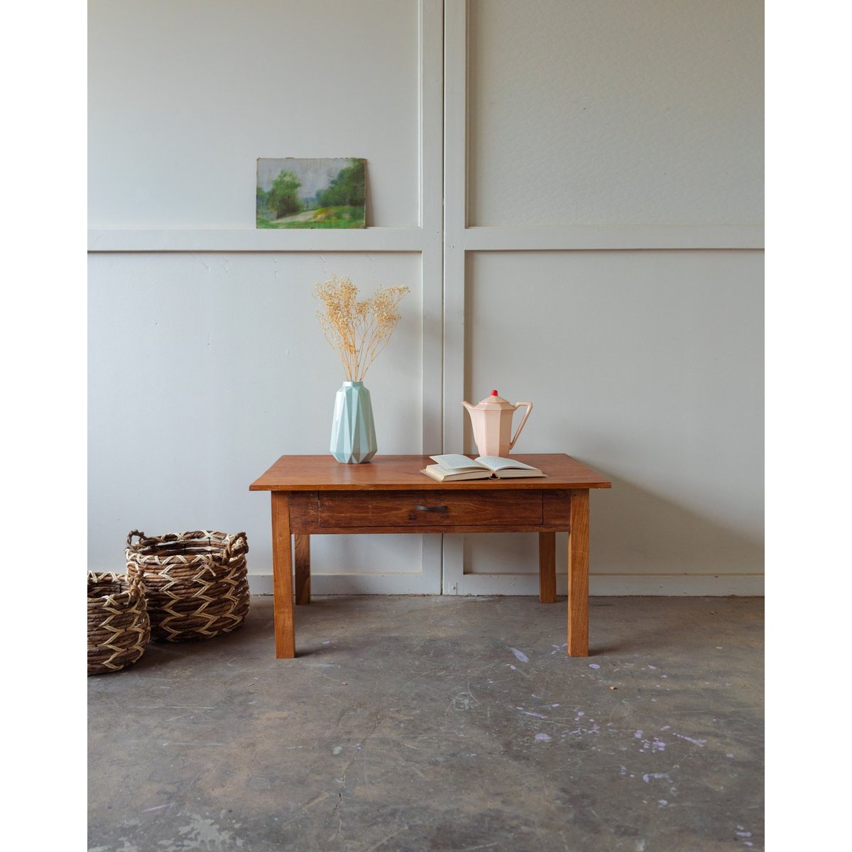 Table basse en bois Léonie N°472 - Bon état bois foncé, DEBONGOUT