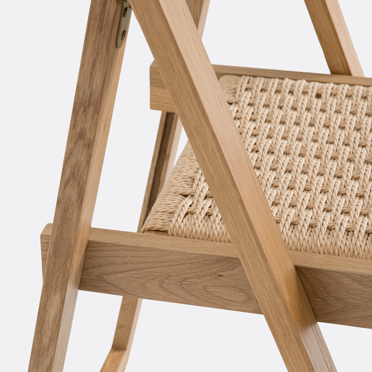 Set di 2 sedie pieghevoli in rovere e corda, Donna quercia, LA REDOUTE INTERIEURS