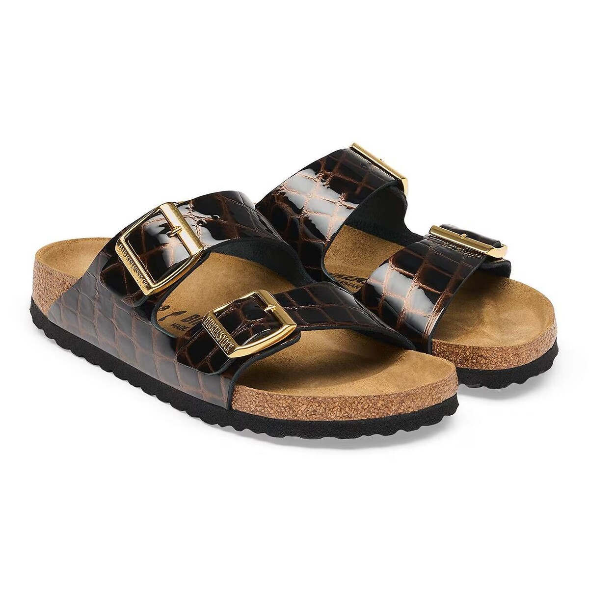 Mules double bride, en cuir, ARIZONA marron foncé, BIRKENSTOCK