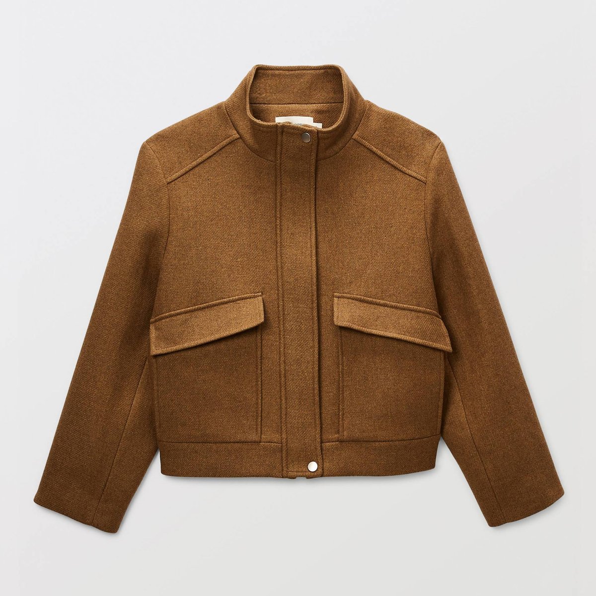 Blouson uni boutonné contenant de la laine vieil or, MONOPRIX