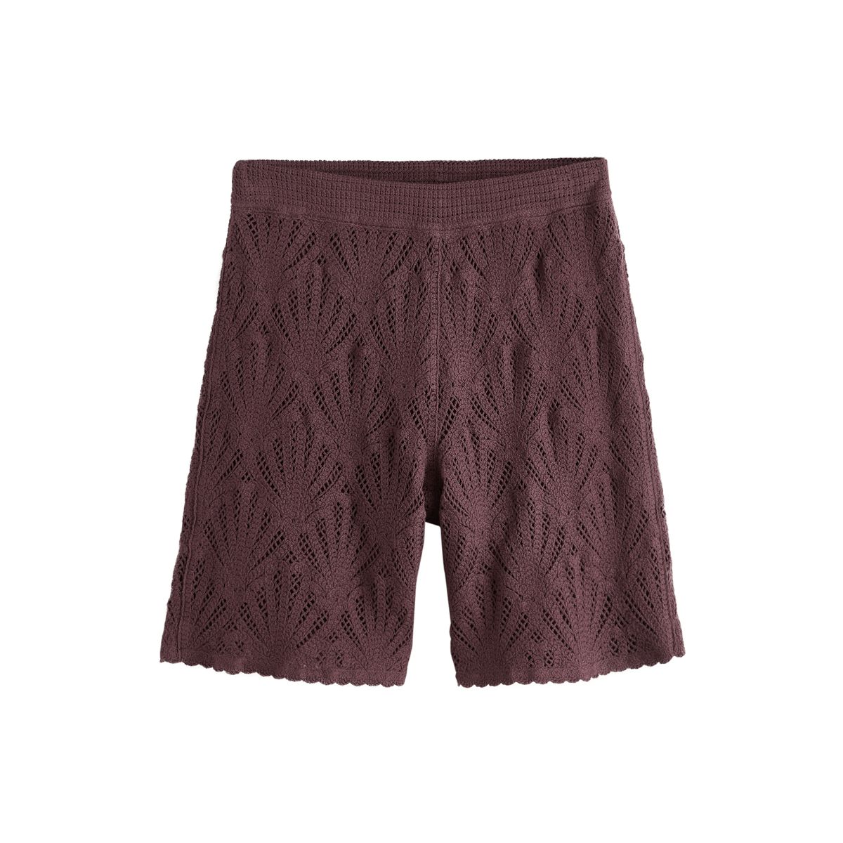 Bermuda au crochet à motif coquillages marron chocolat, NEXT