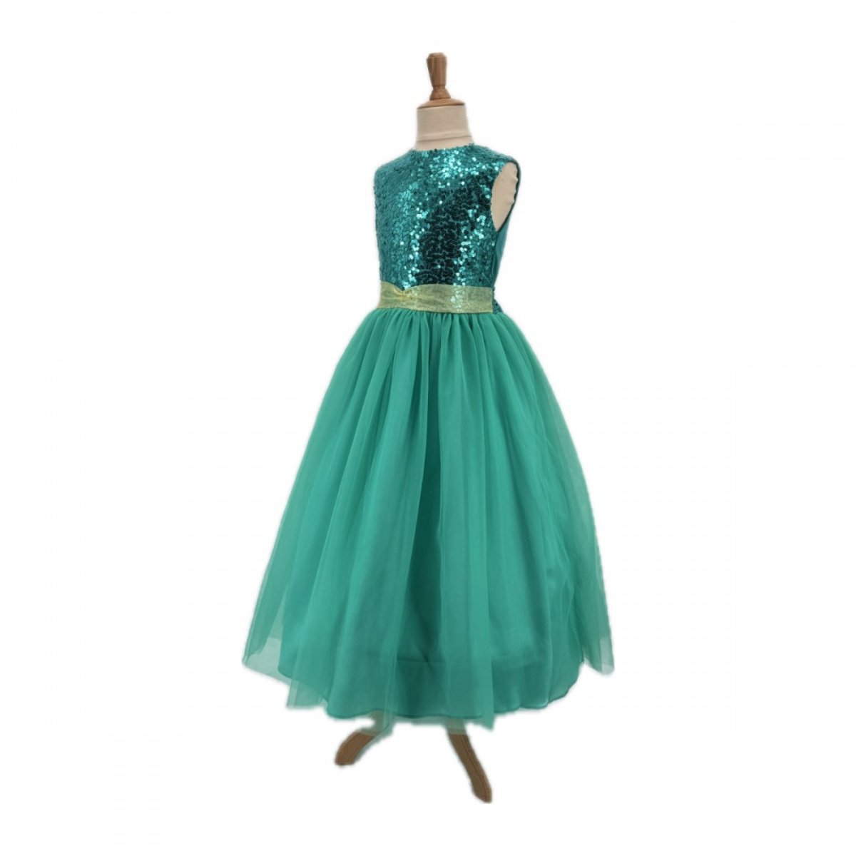 Robe Joséphine 3-4 ans vert, PIOUPIOU ET MERVEILLES