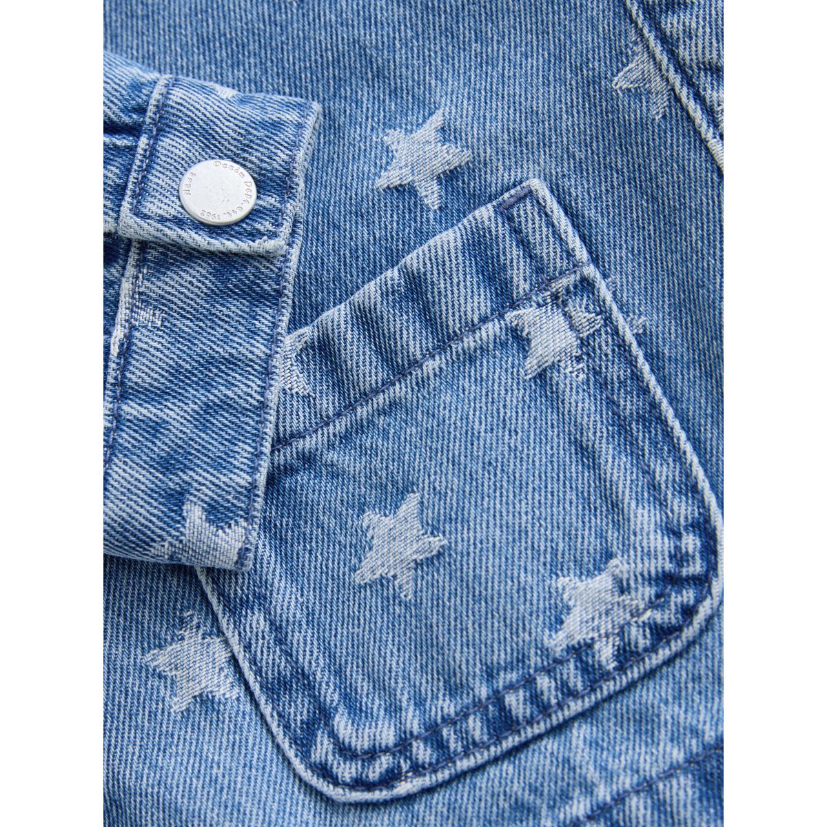 Veste en jean avec étoile jacquard délavage foncé, NEXT