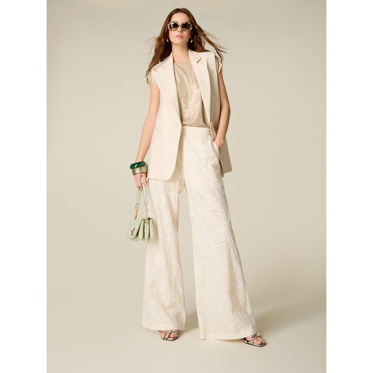 Pantalon palazzo blanc, OLTRE