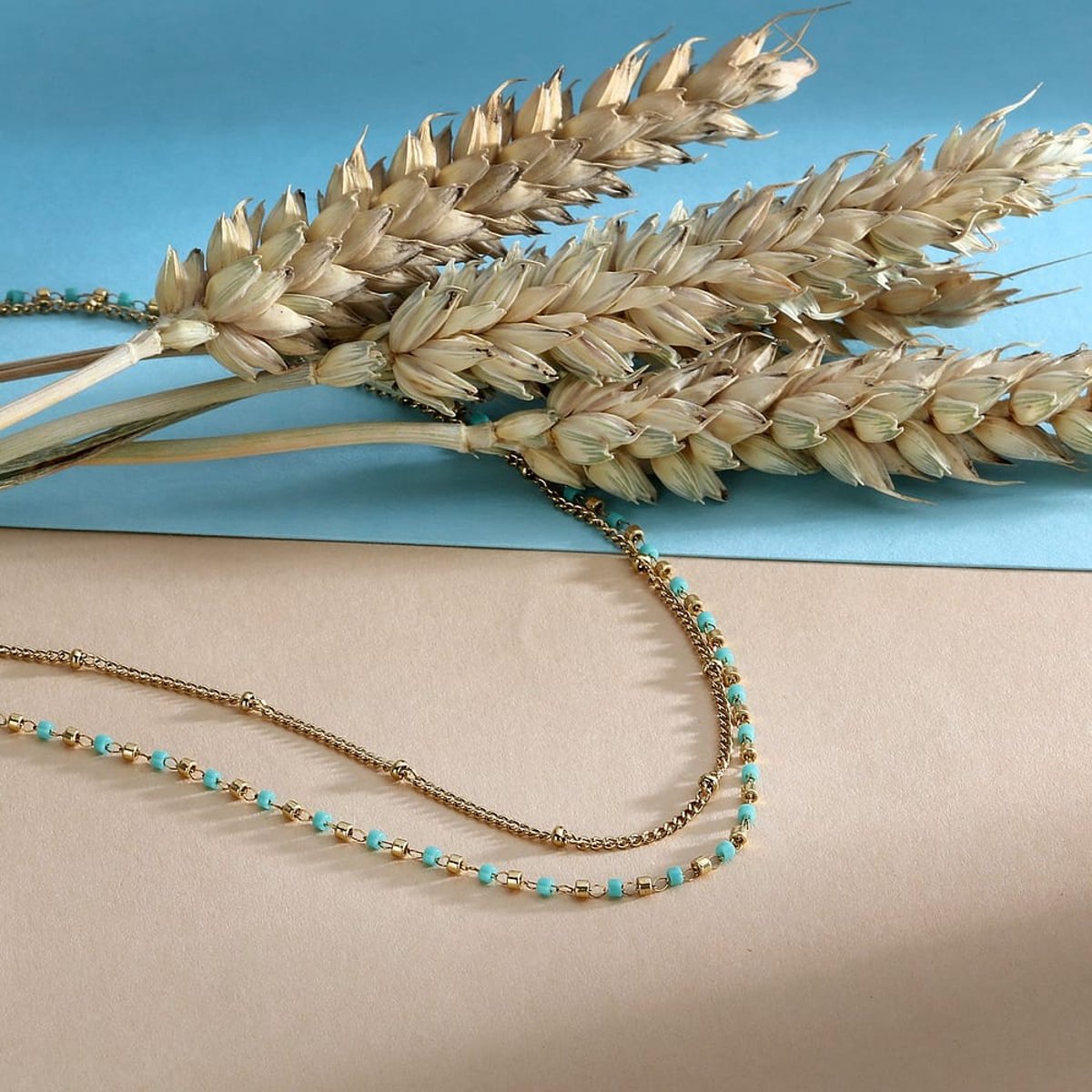 Colliers en Acier/email et Email or et turquoise, LA PETITE STORY