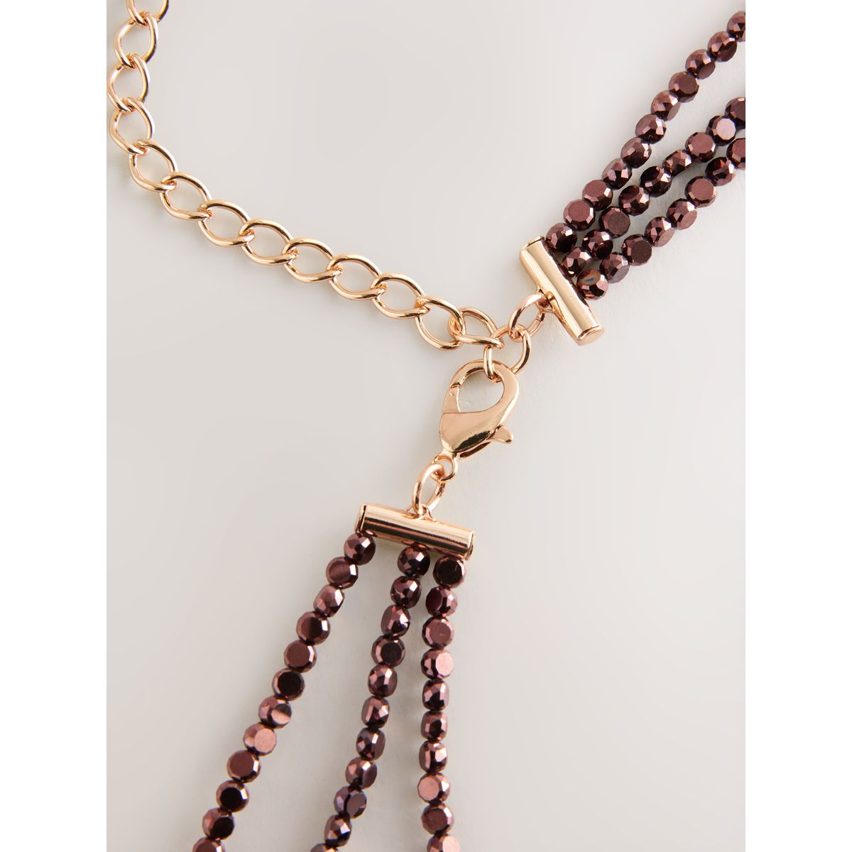 Ceinture fine métallisée avec perles marron chocolat, NEXT