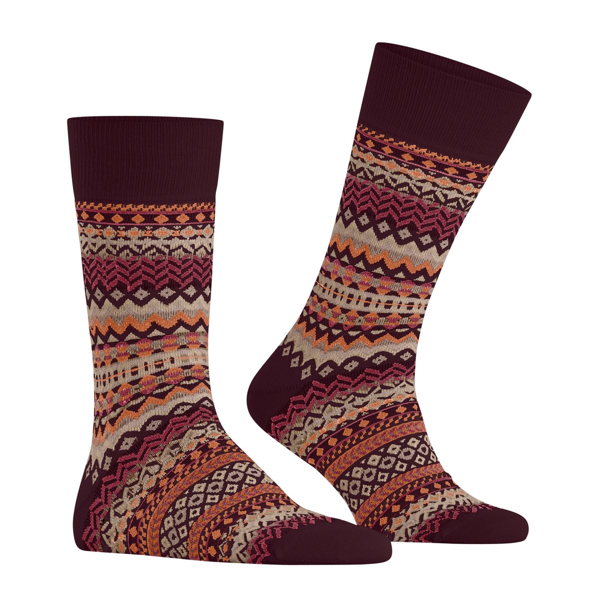 Chaussettes Fair Isle Opaque rouge, BURLINGTON
