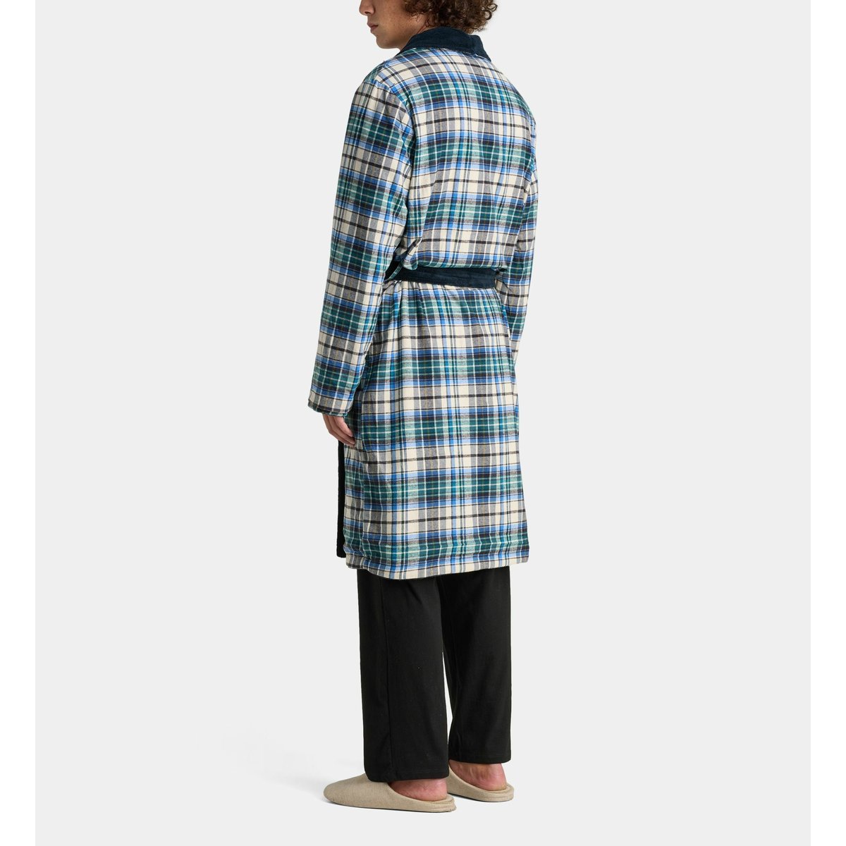 Robe de chambre réversible zalomon en coton bio bleu marine, GALERIES LAFAYETTE