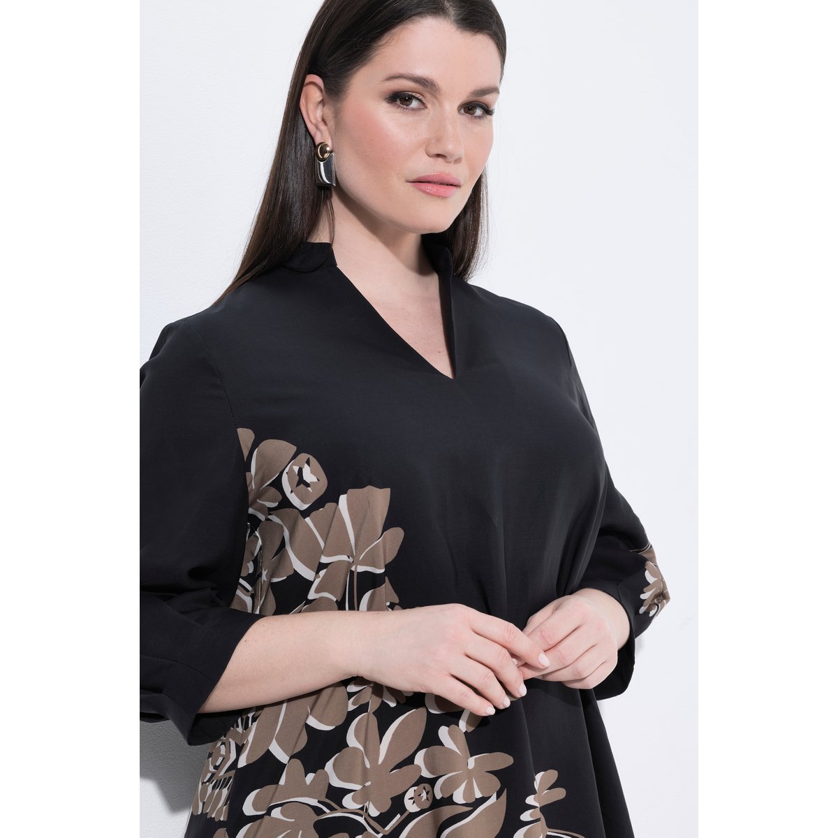 Robe midi en lyocell noir, ULLA POPKEN
