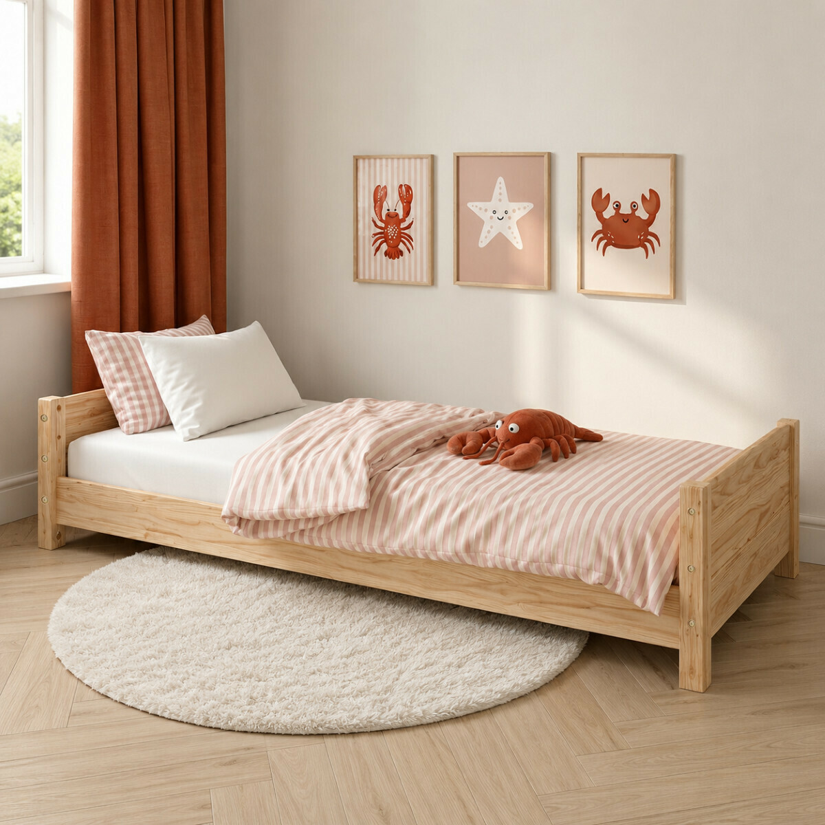 Pack lit enfant Montessori avec matelas Bois massif LOUW bois, AKITEN RETAIL