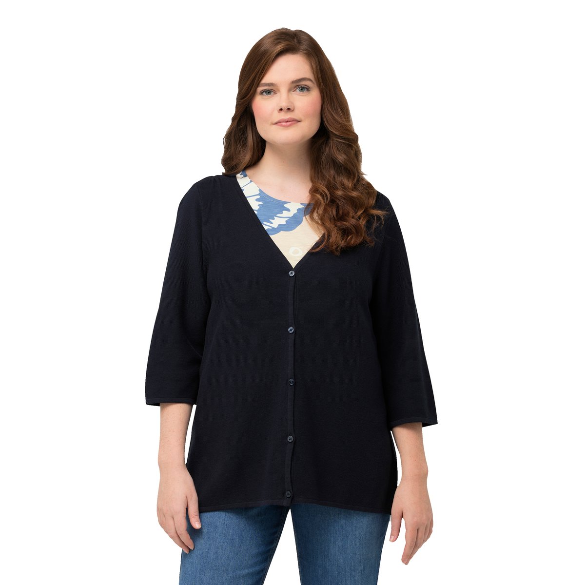 Cardigan en coton bio marine, ULLA POPKEN