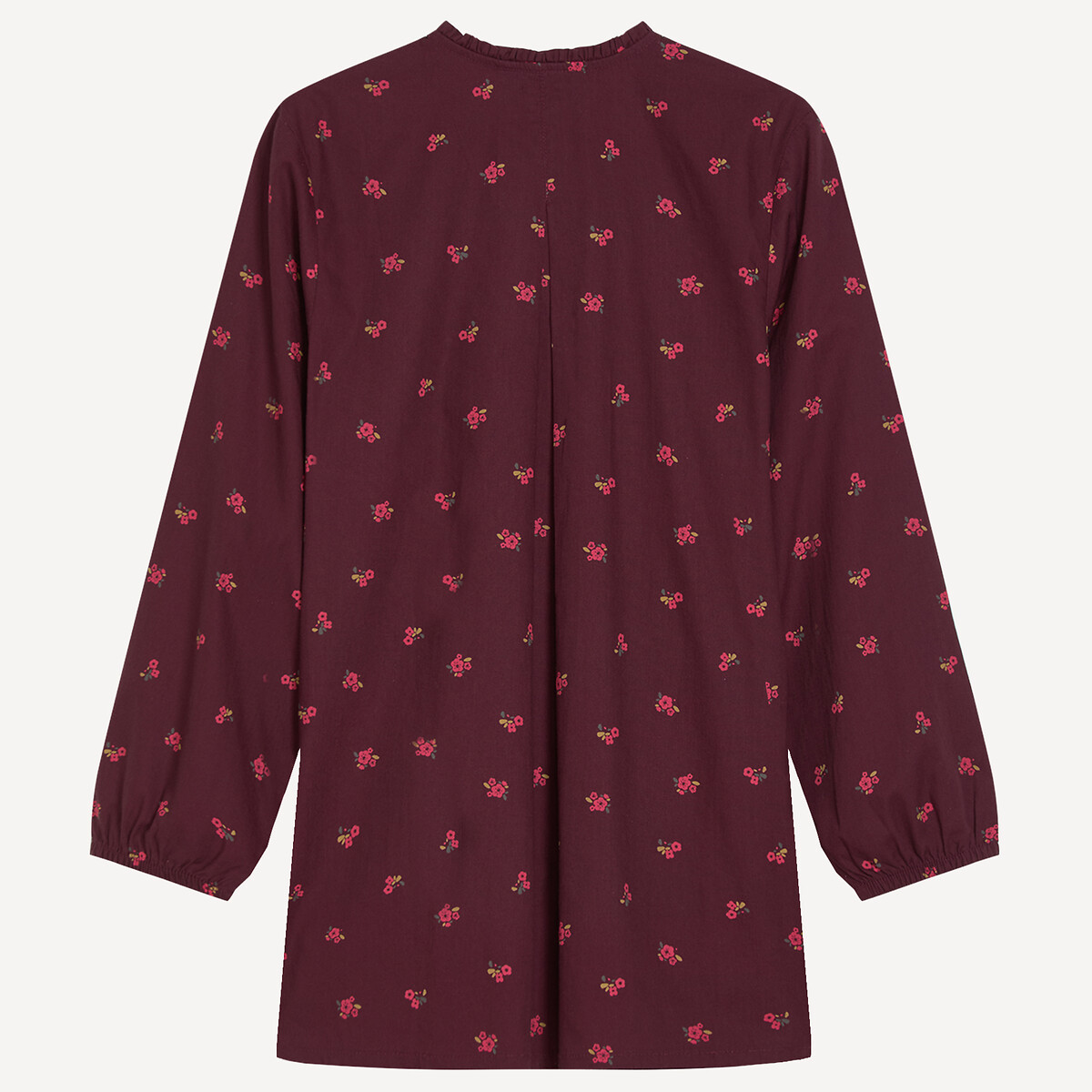 Schort met bloemenprint bedrukt bordeaux, LA REDOUTE COLLECTIONS