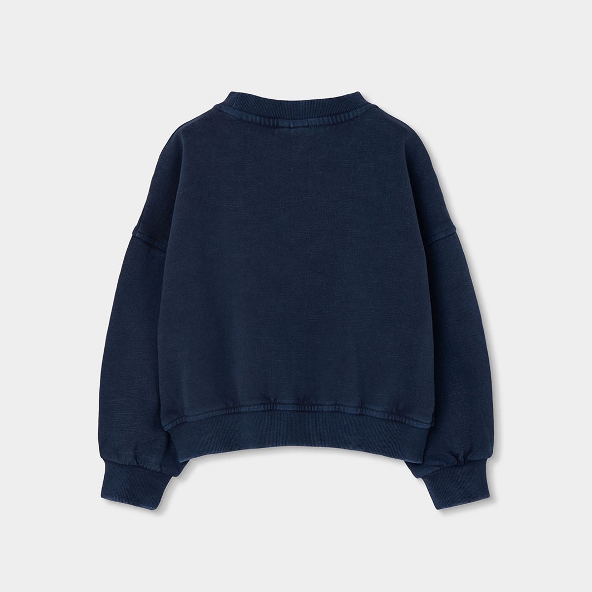 Sweat-shirt fille molleton imprimé fleurs bleu, BOBOLI