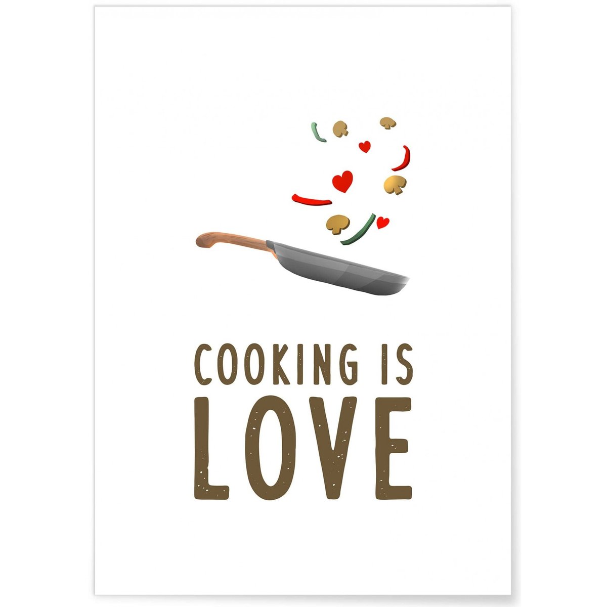 Affiche 'Cooking is love' blanc, L'AFFICHERIE
