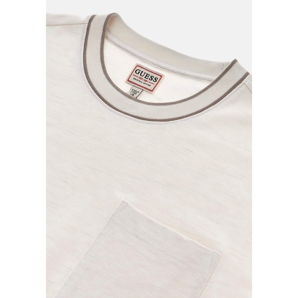 T-Shirt En Mélange De Coton blanc, GUESS