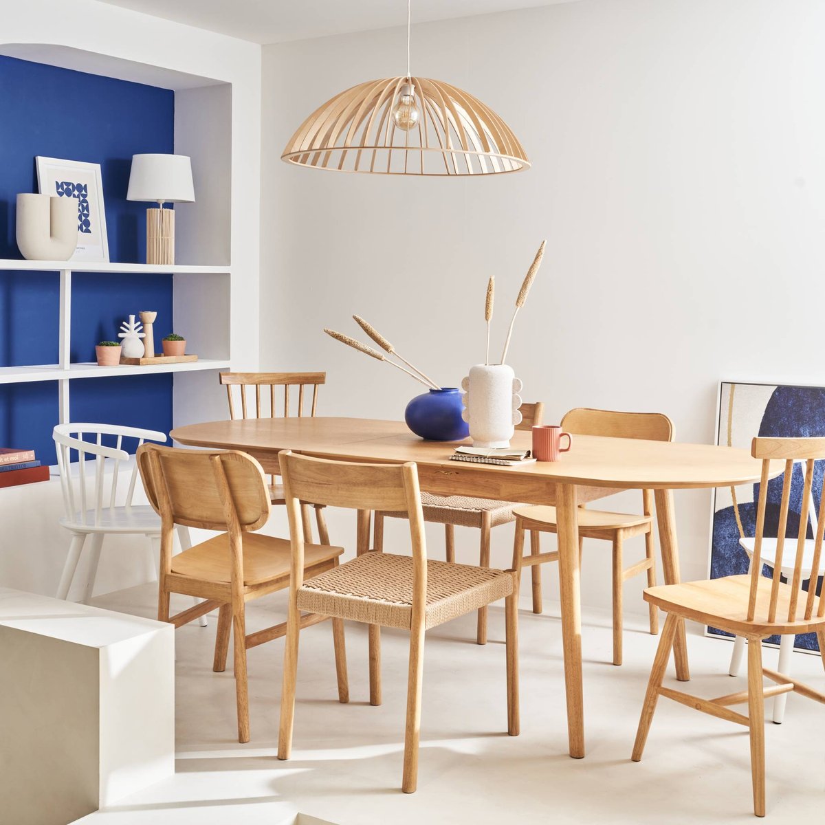 Table à manger extensible Lisa 6 à 8 places naturel, SWEEEK