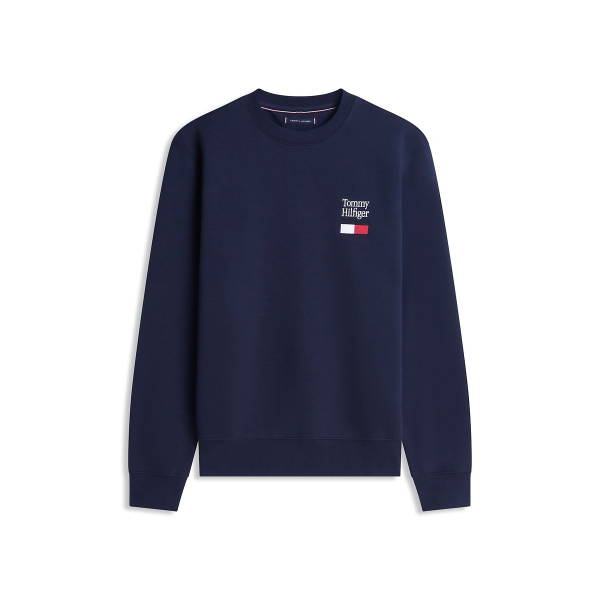 Sweat col rond logo drapeau bleu marine, TOMMY HILFIGER