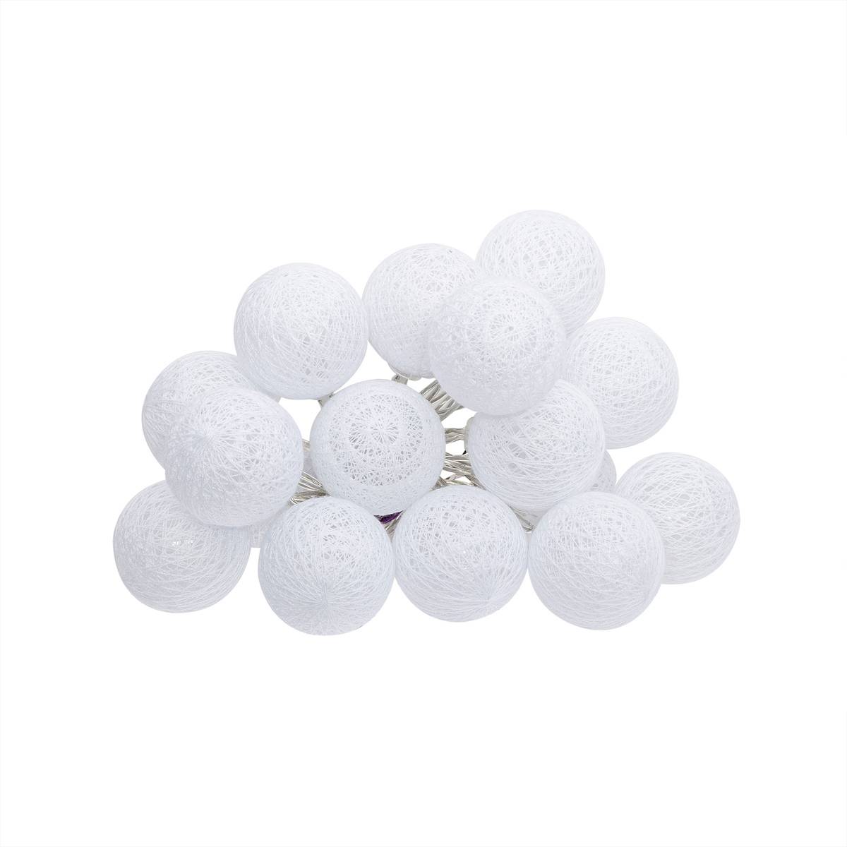 Guirlande LED 16 boules à pile TARA blanc, ATMOSPHERA