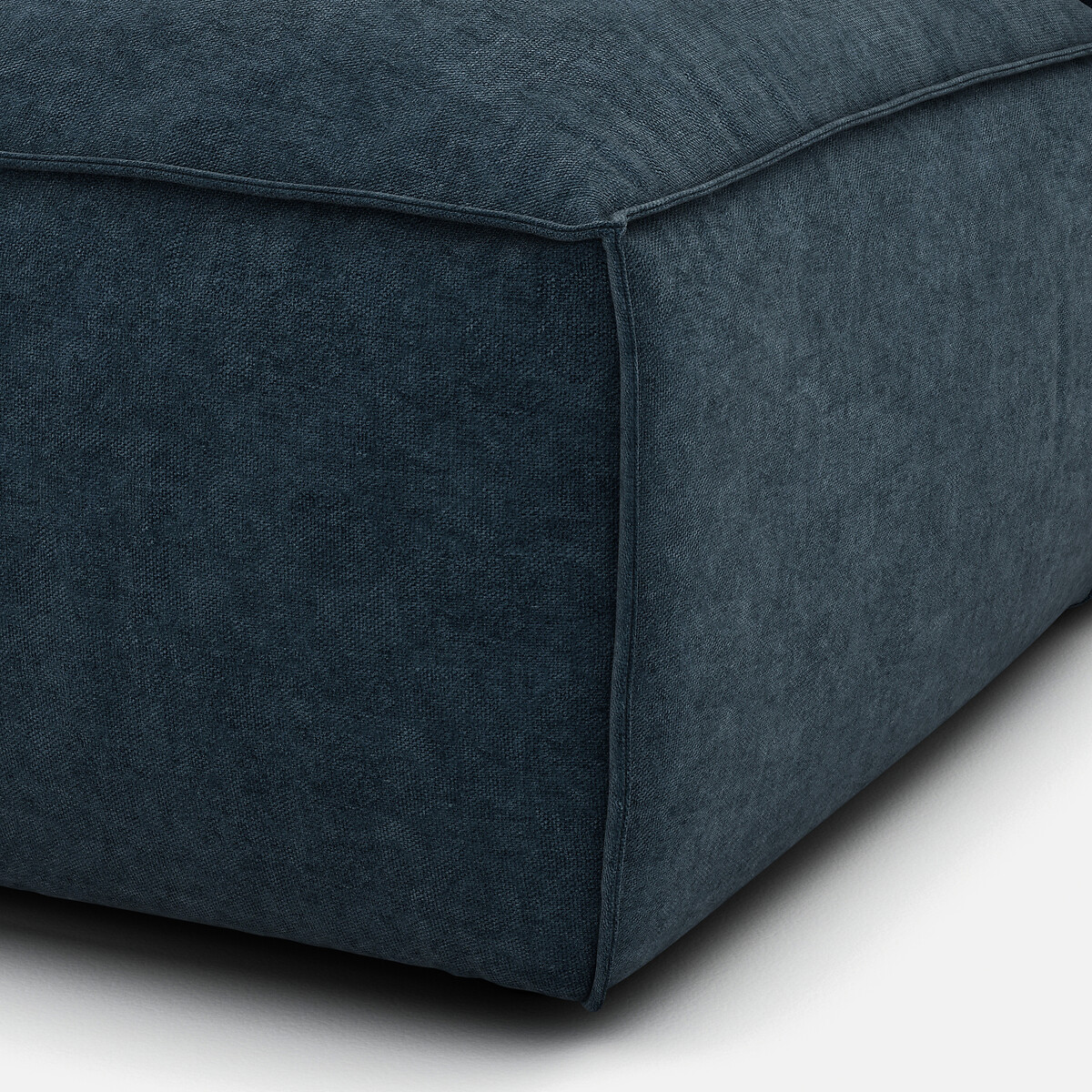 Elément récamière gauche pour canapé modulable, en velours texturé, SEVEN bleu de prusse, LA REDOUTE INTERIEURS