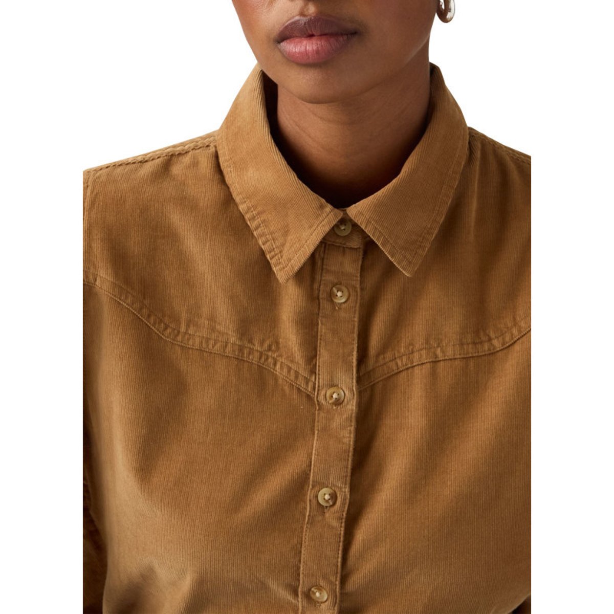 Chemisier en coton camel pourvu d'une coupe ample et d'un col à rabats camel, LEVI'S