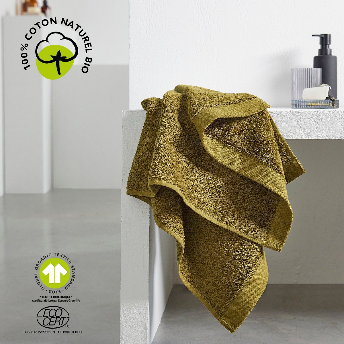 Maxi drap de bain uni BIO ORGANIC bronze, TODAY